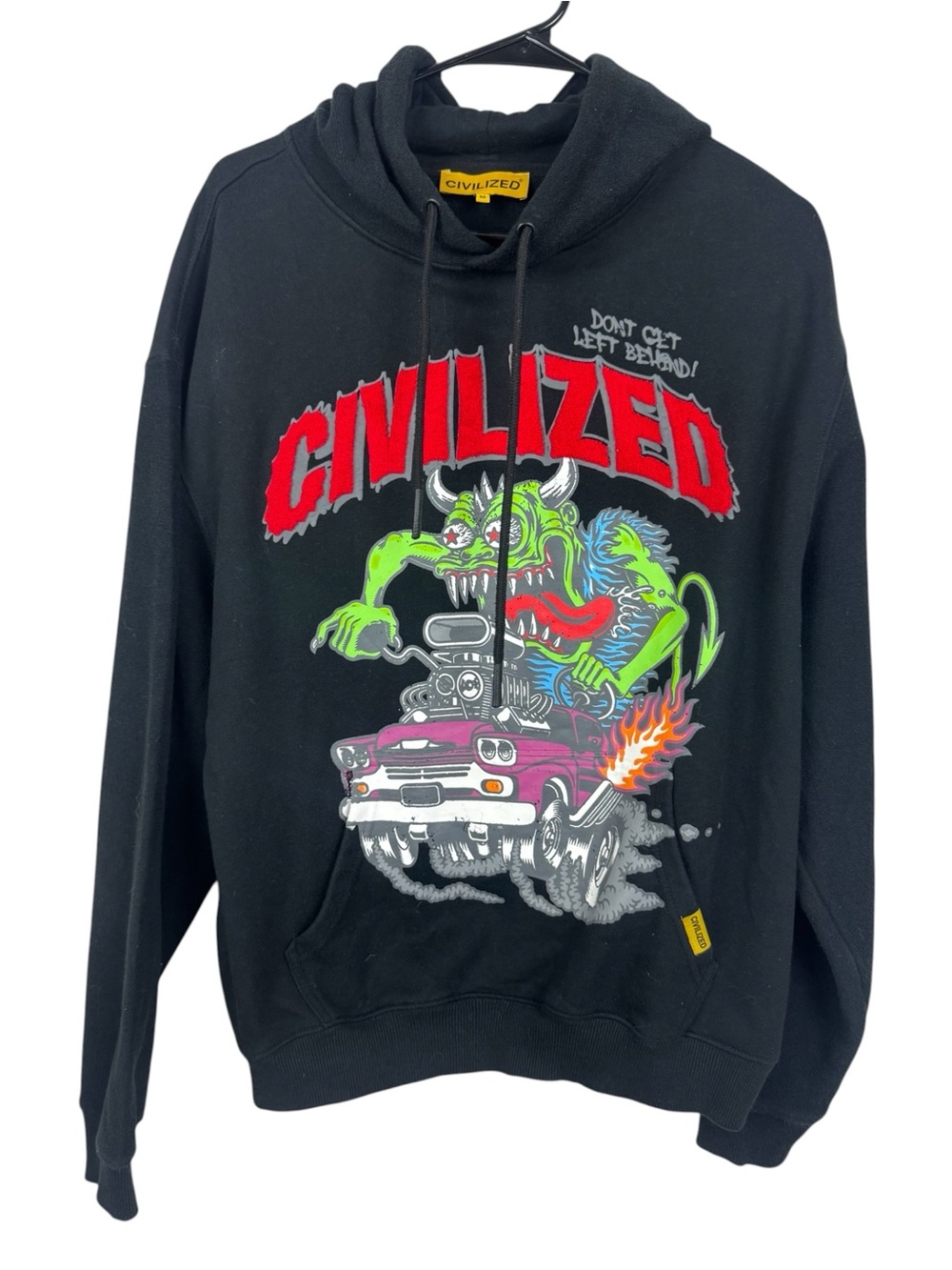 Civilized Don’t Get Left Behind Black Hoodie, Size M